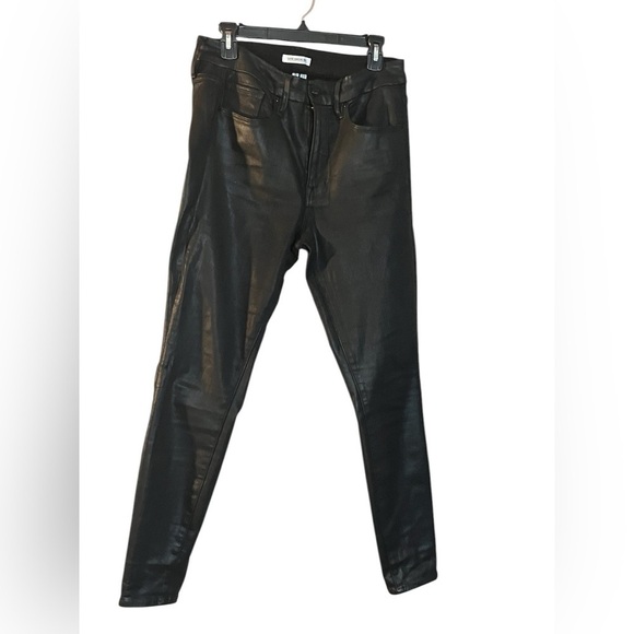 Good American Good Legs High rise stretchy women Coated Denim Skinny Jeans Sz 12 - Picture 1 of 9
